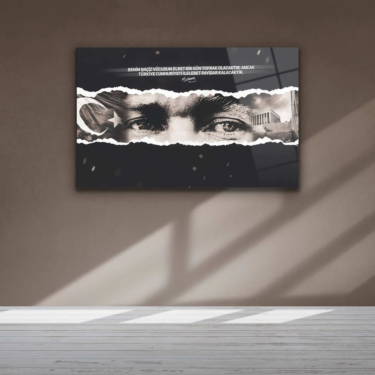 Benim naçiz vücudum elbet bir gün toprak olacaktır yazısı ve Atatürk imzası detayı