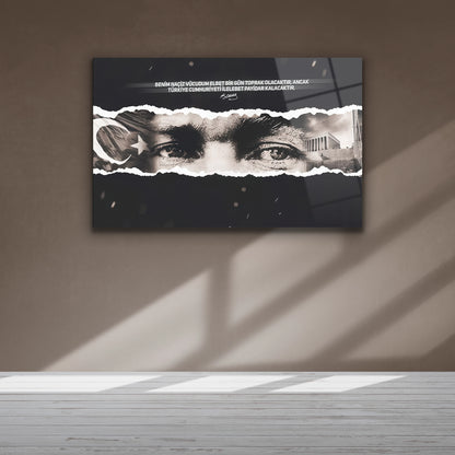 Benim naçiz vücudum elbet bir gün toprak olacaktır yazısı ve Atatürk imzası detayı