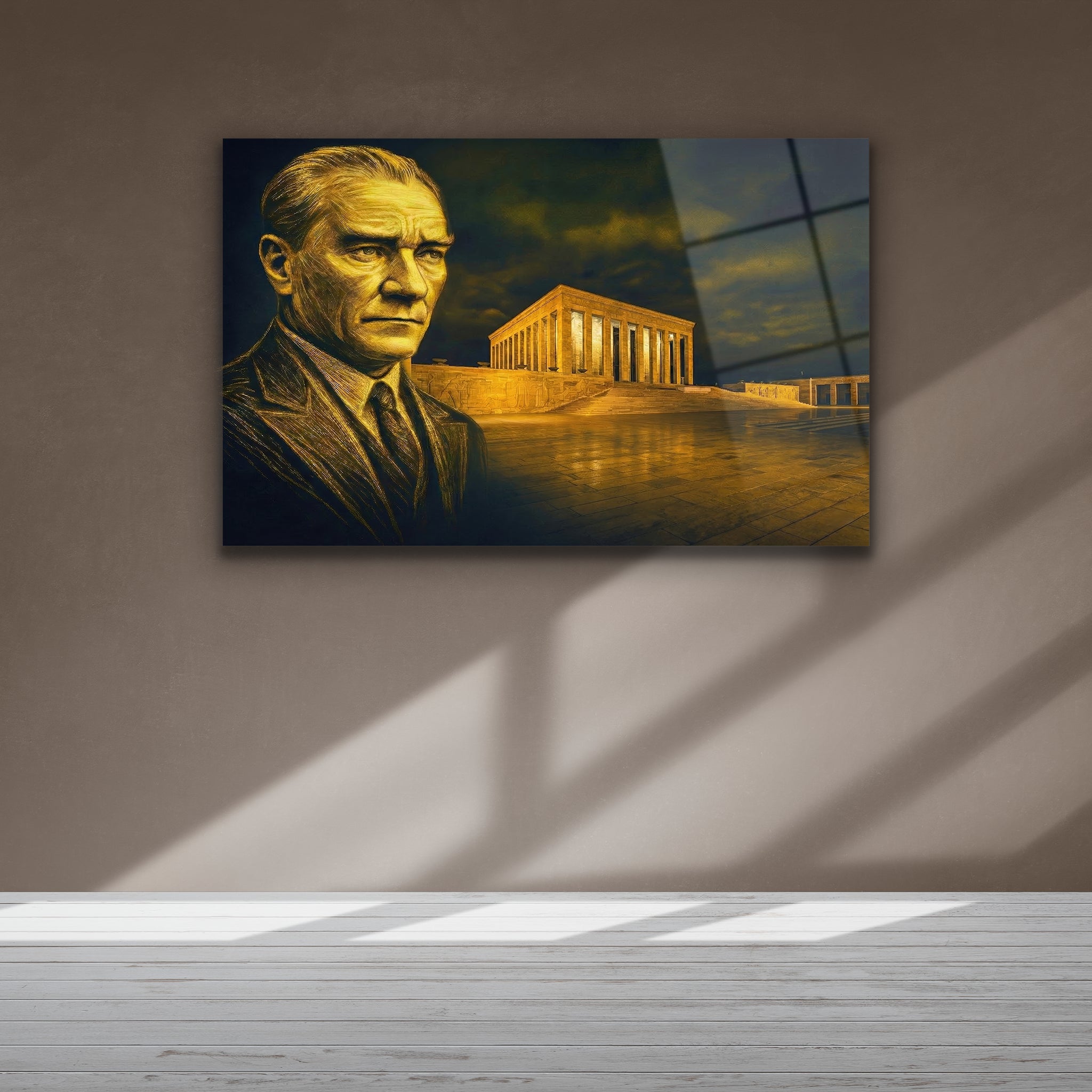 atatürk portresi ve ankara anıtkabir cam sanatı