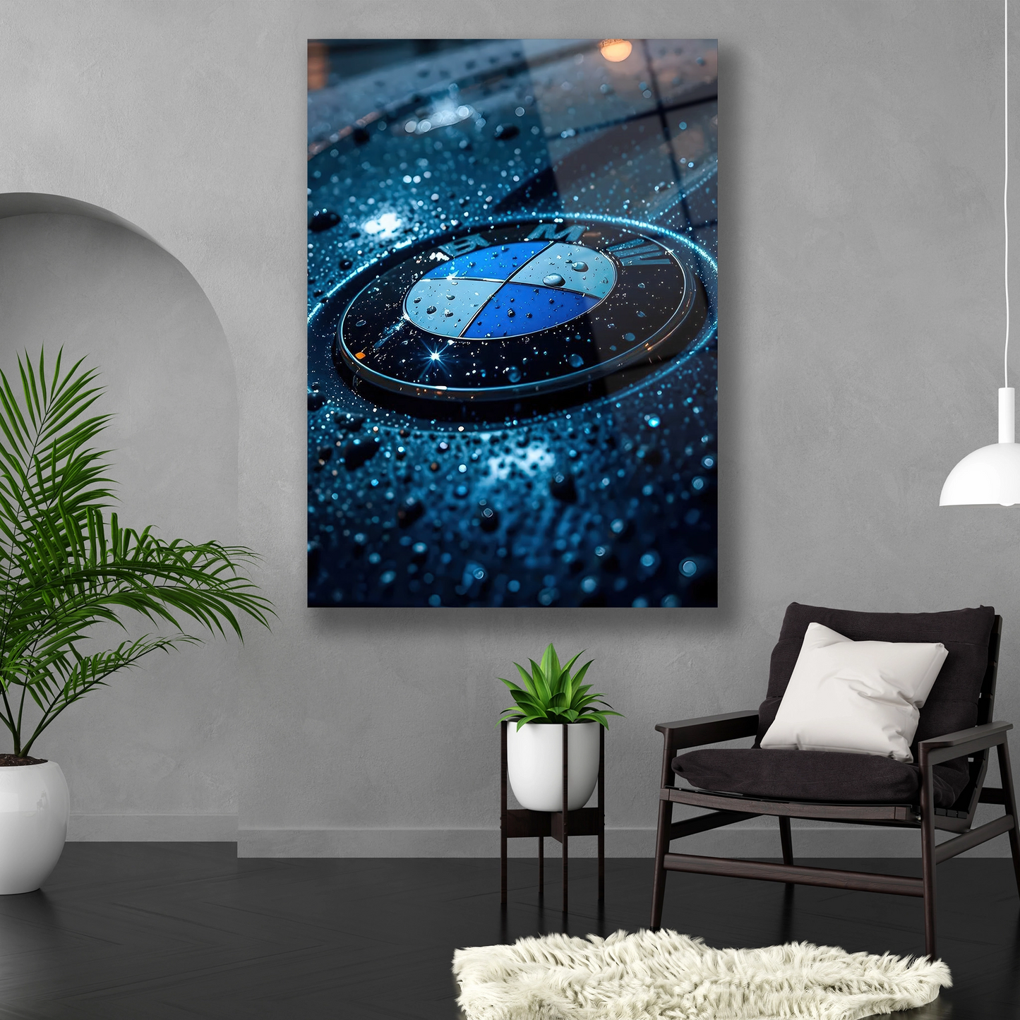 Dikey formda otomotiv sanatı ve estetik yağmur detayı