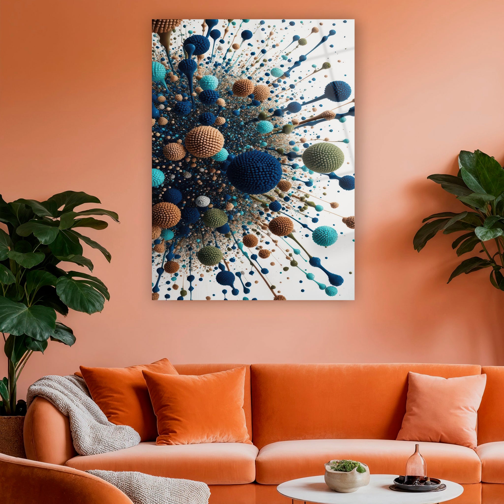 mikroskobik hücre ve molekül sanatı duvar dekoru