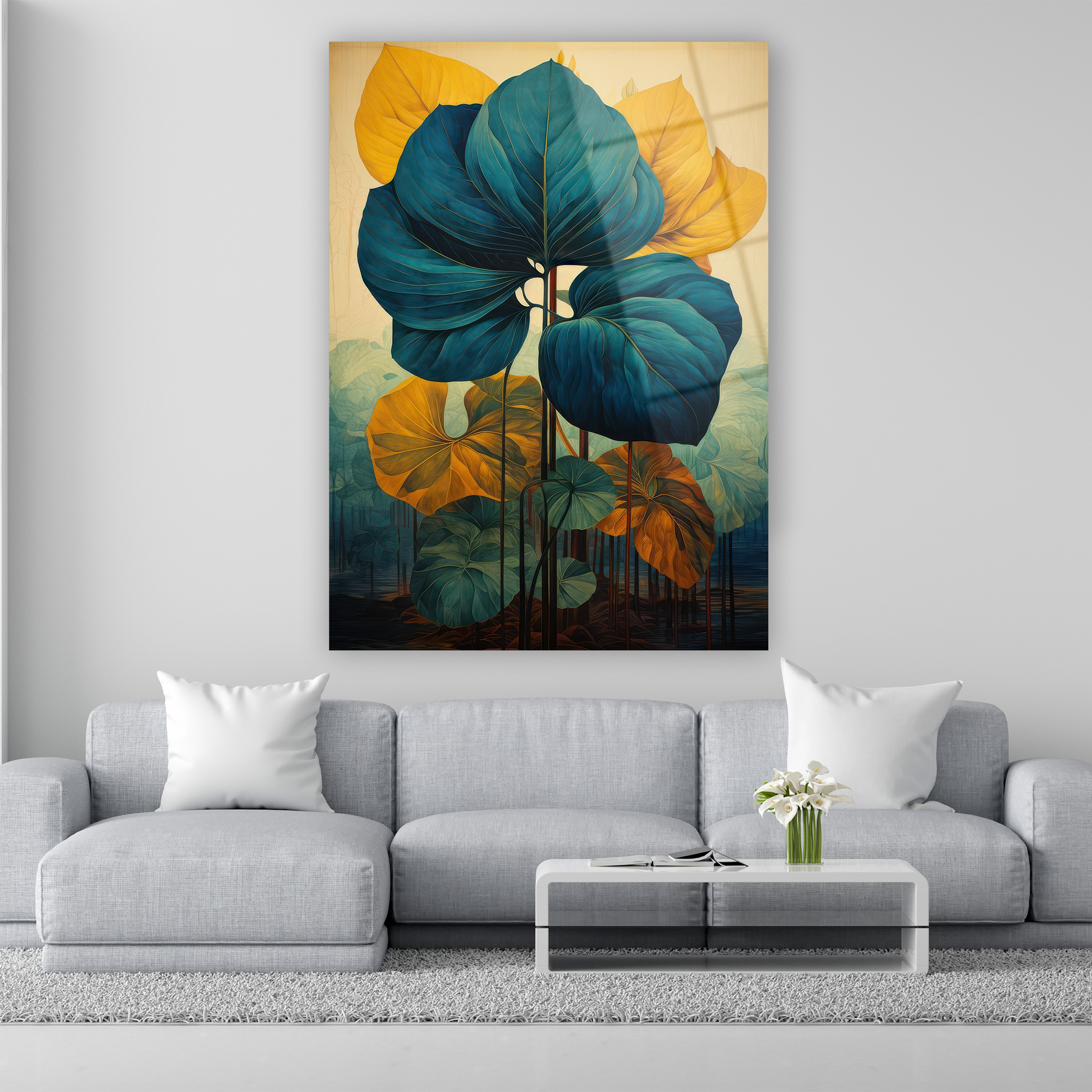 modern vintage tarzı bitki desenli poster