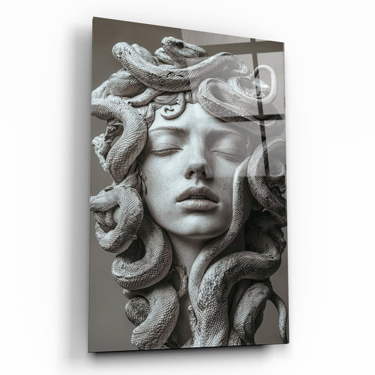 Medusa Yılan Saçlı Mitolojik Heykel Cam Tablo