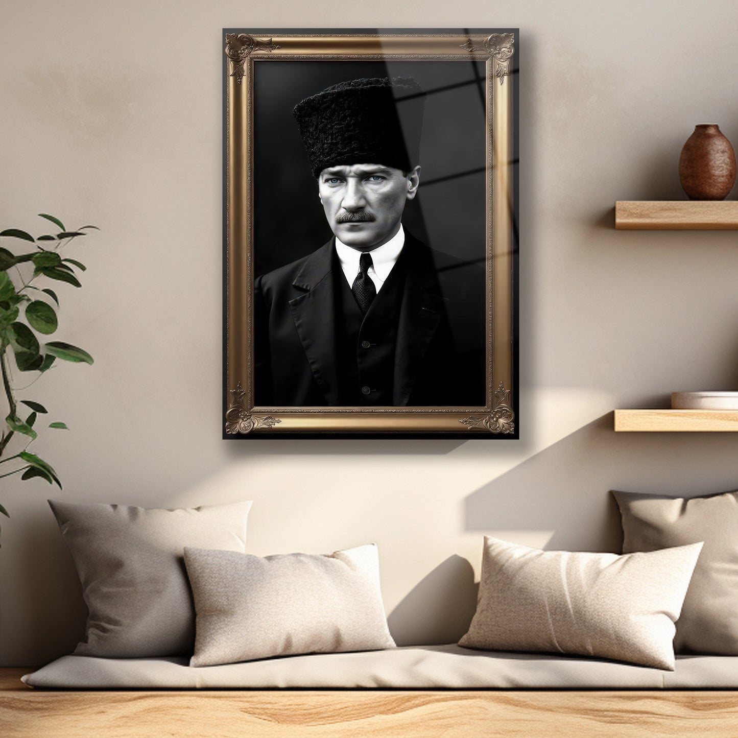 3 boyutlu kağıt efekti veren mavi renk geçişli cam baskı detayı