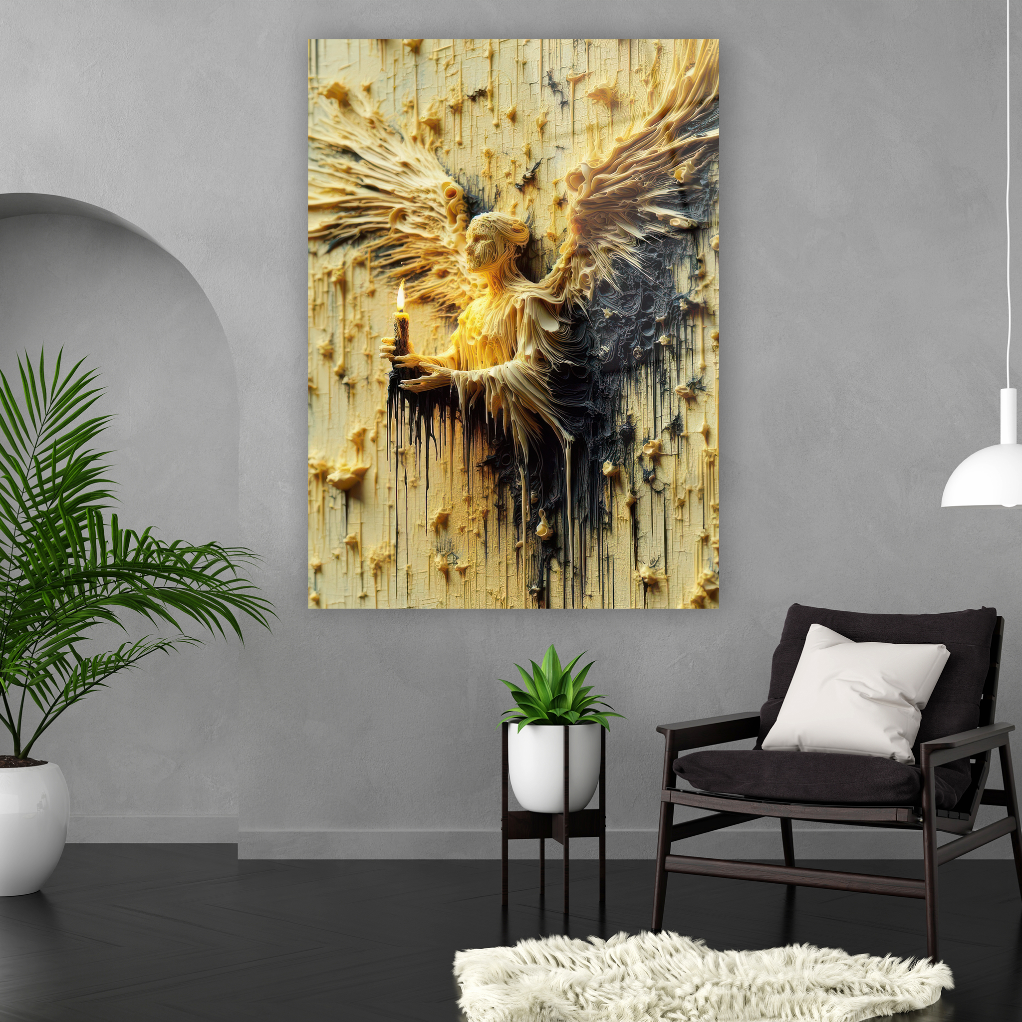 mistik melek ve mum ışığı posteri