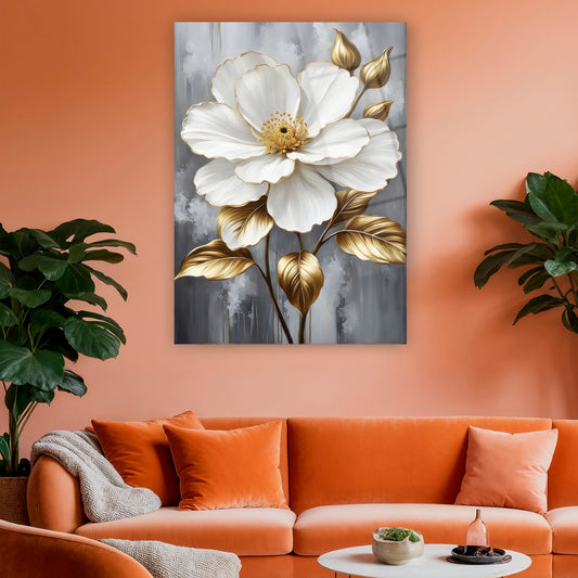 modern floral duvar dekoru lüks cam baskı