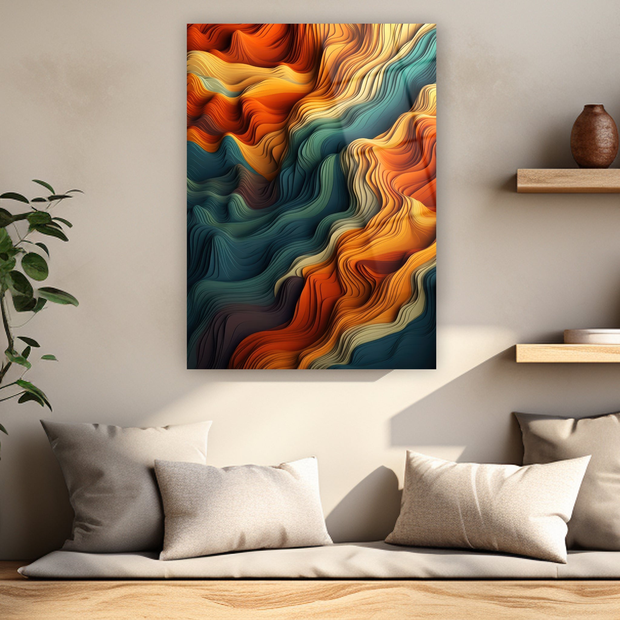 dalgalı renk geçişli modern poster