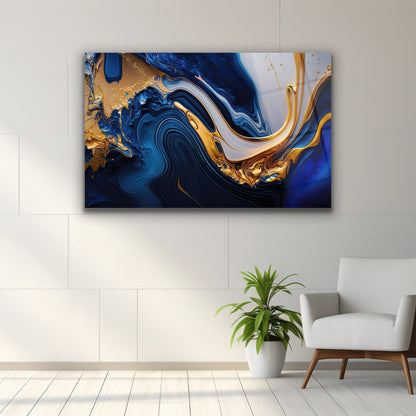 Modern Soyut Mermer Dokulu Cam Tablo