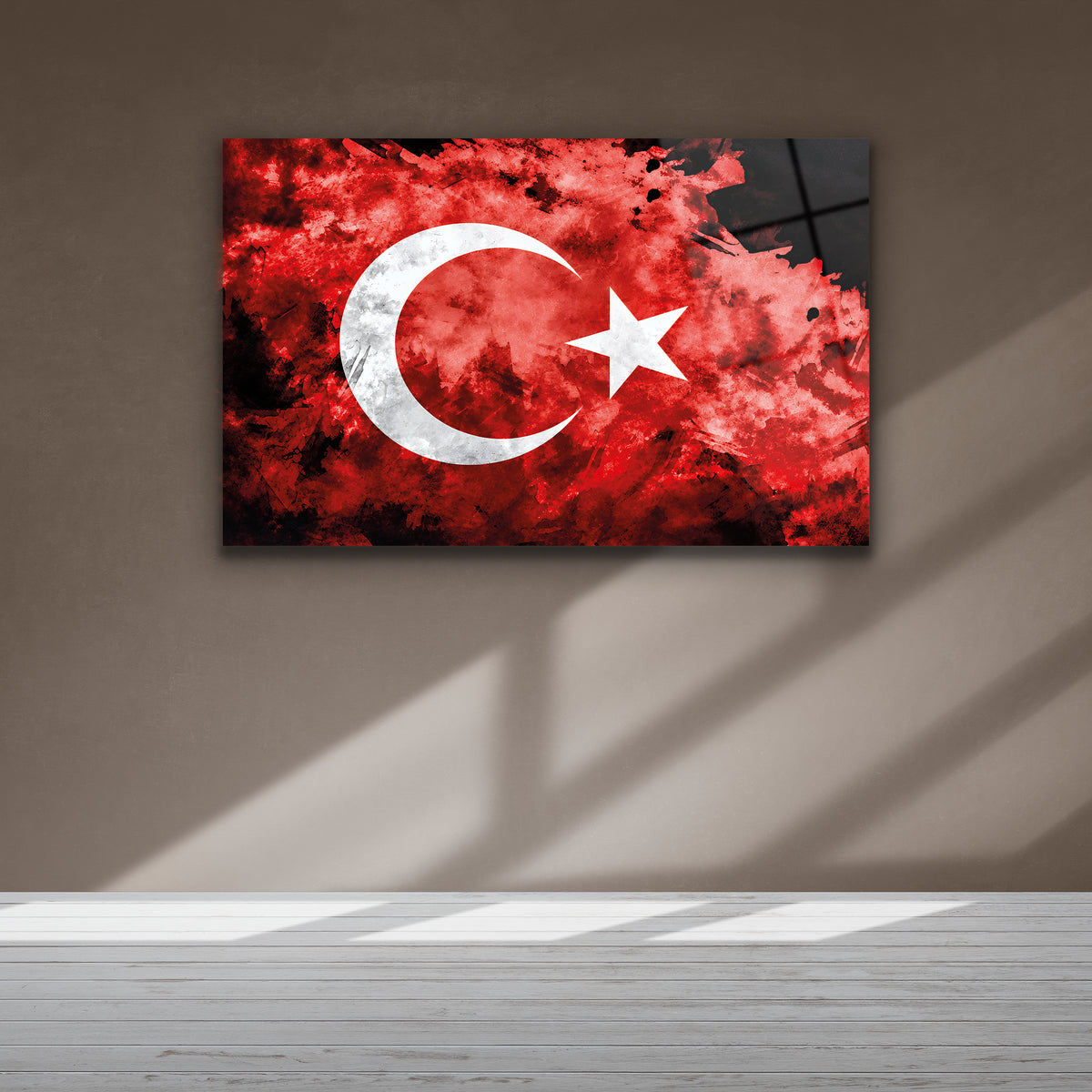 Yatay ay yıldızlı sanatsal duvar tablosu