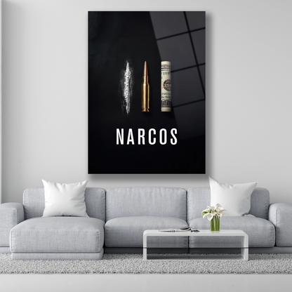 Narcos Motivasyon Cam Tablo Güç ve Para Temalı Tasarım