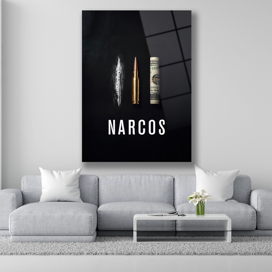 Narcos Motivasyon Cam Tablo Güç ve Para Temalı Tasarım