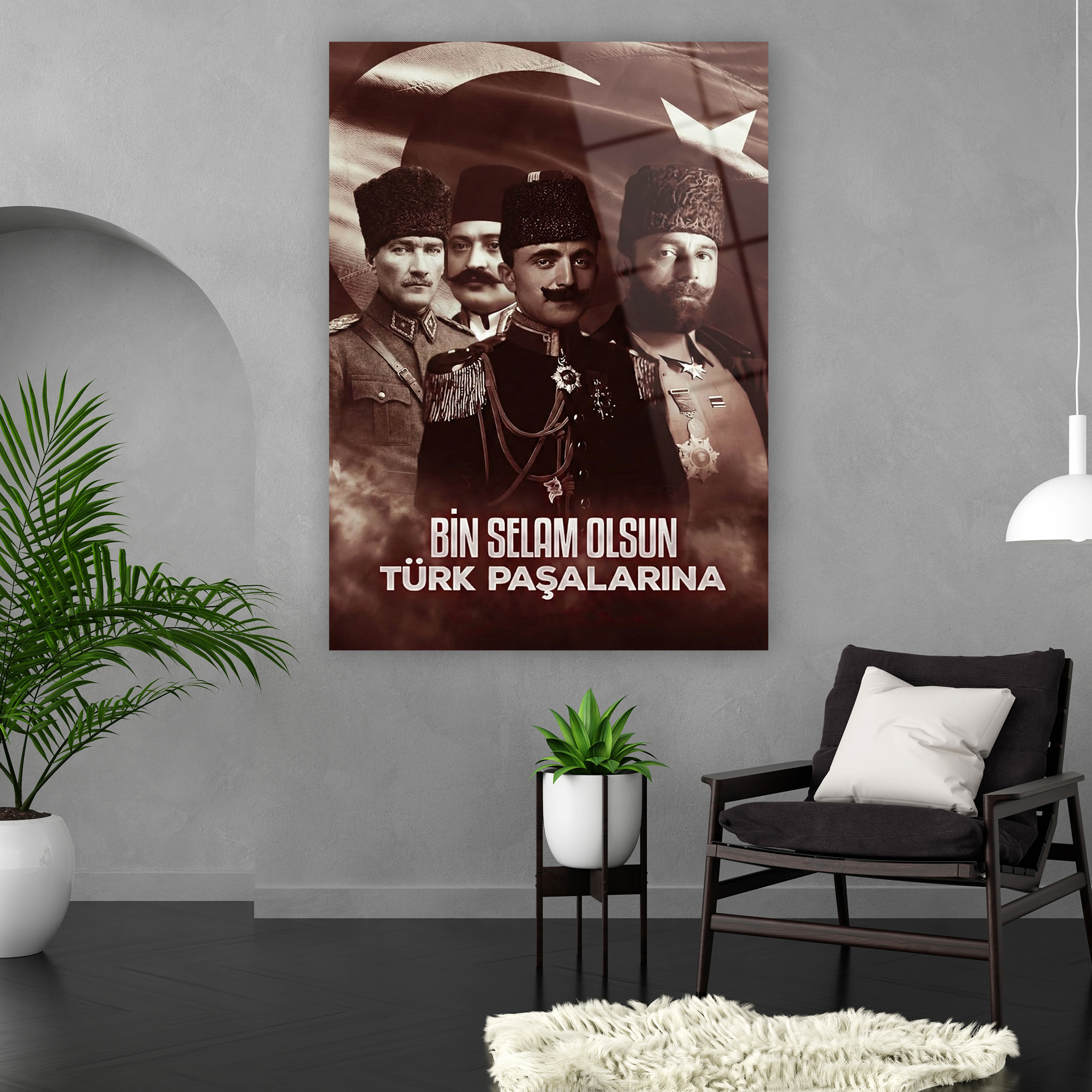 nostaljik sepia tonlu osmanlı paşaları lüks tablo