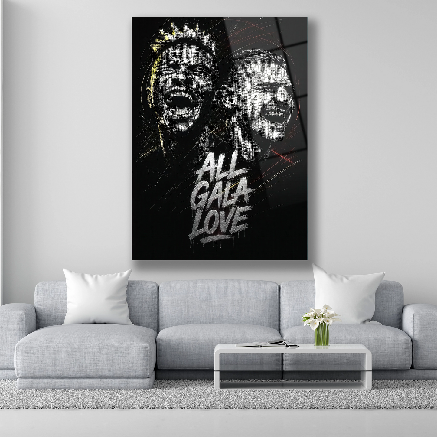 victor osimhen ve mauro icardi gülen yüzler cam tablo