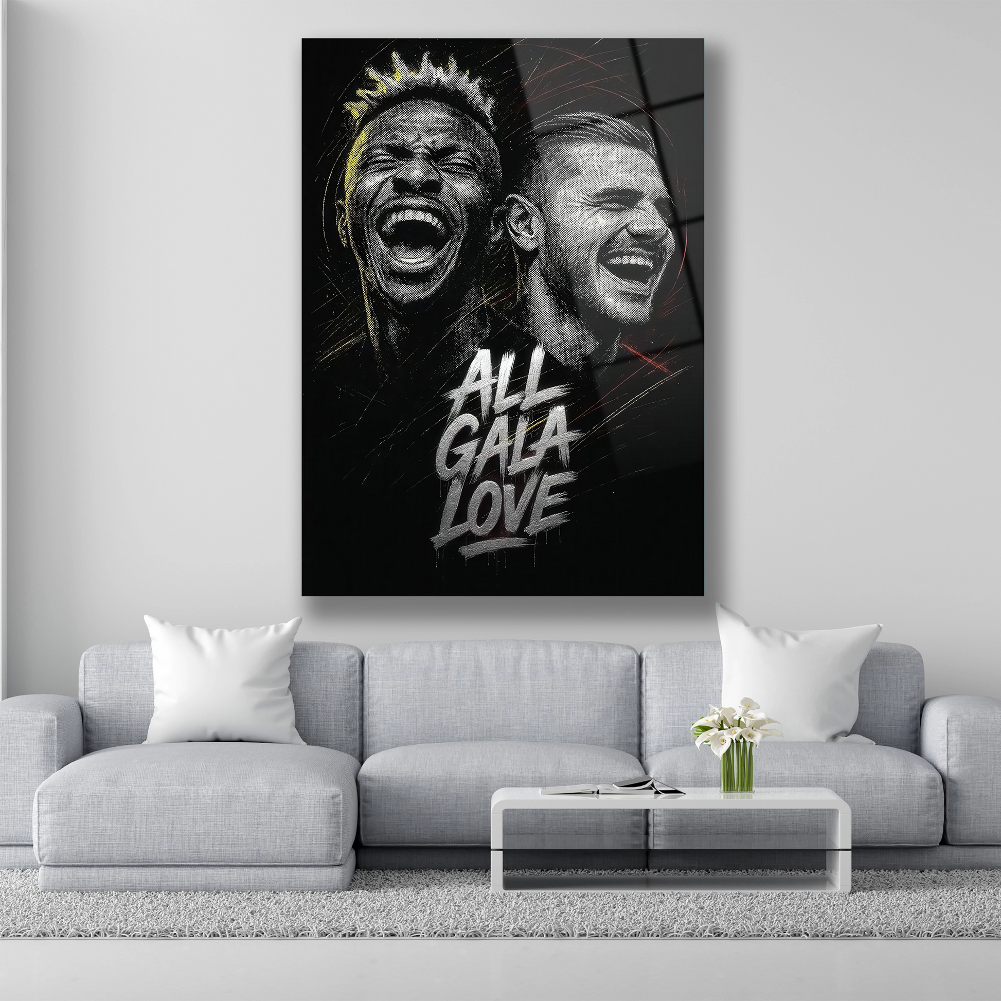 victor osimhen ve mauro icardi gülen yüzler cam tablo