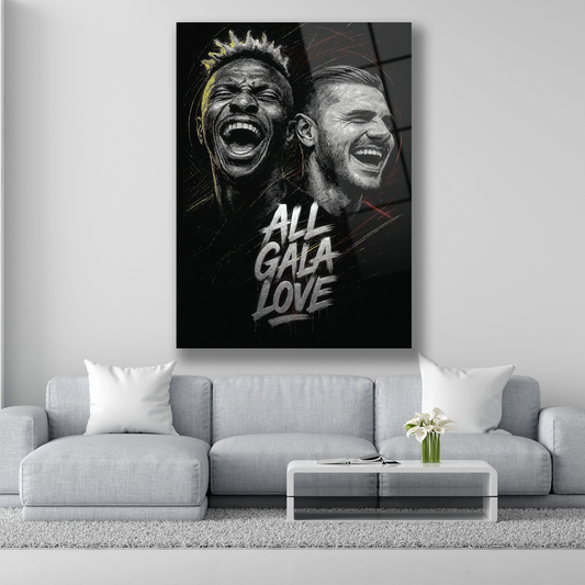 victor osimhen ve mauro icardi gülen yüzler cam tablo