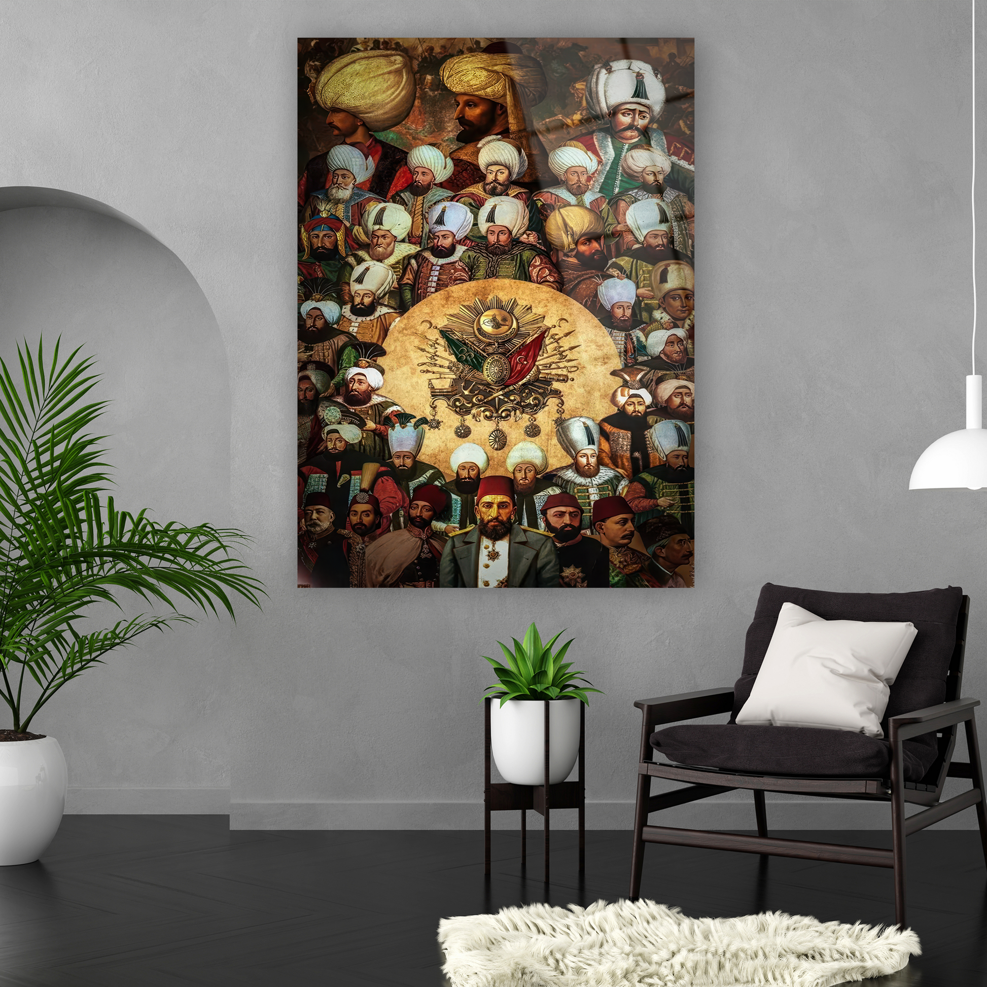 ofis ve makam odası için tarihi hanedan temalı lüks tablo