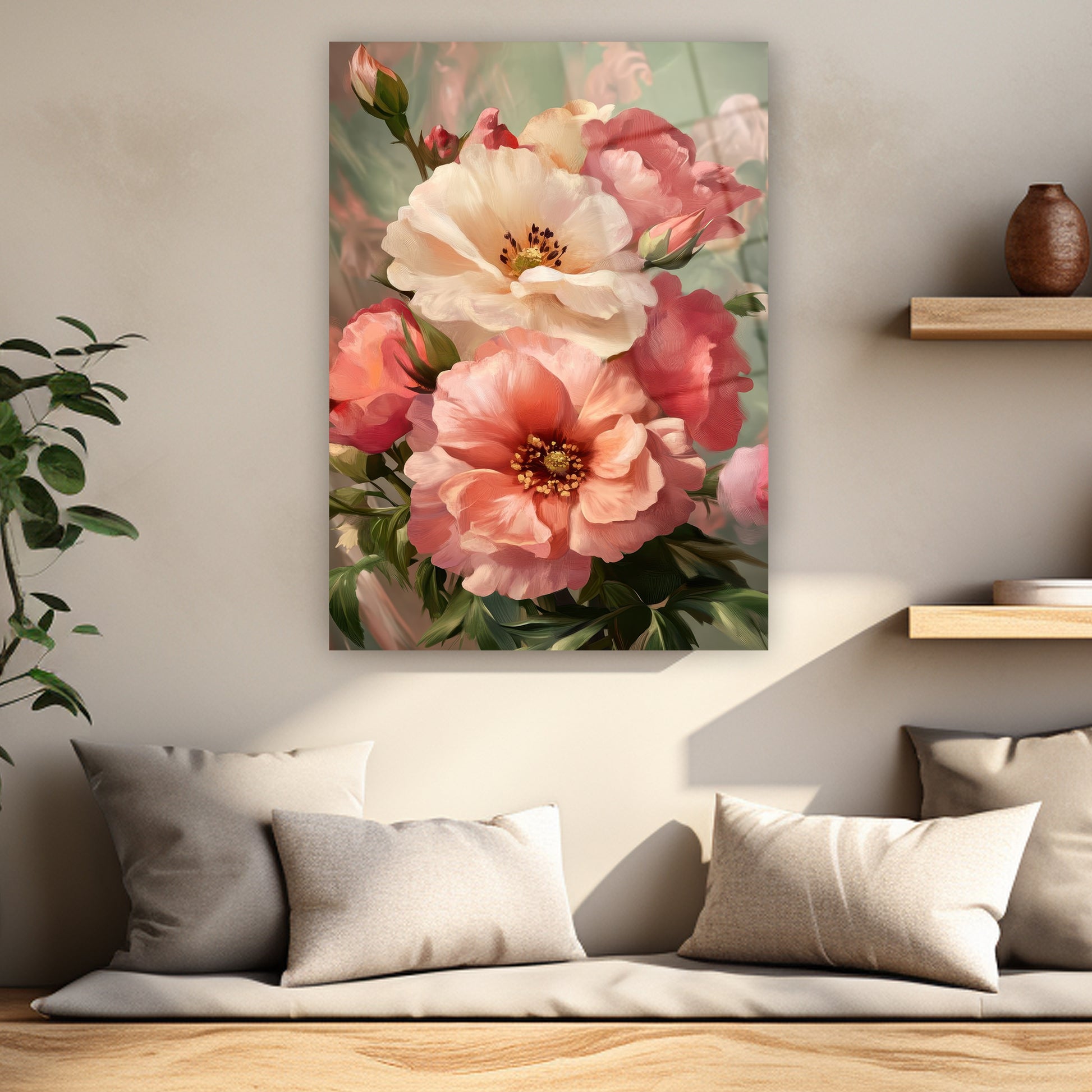 vintage tarzı çiçekli poster