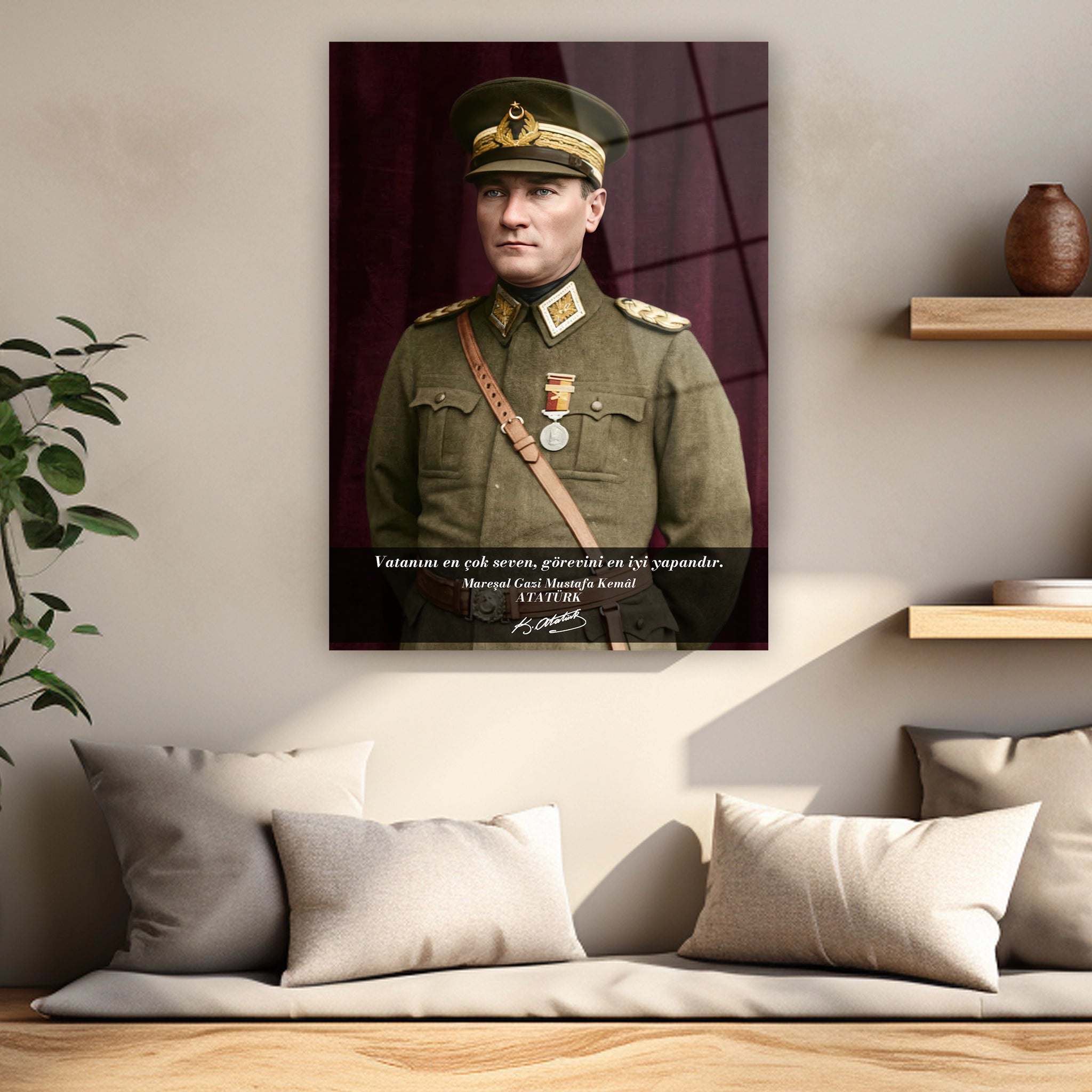 vatanseverlik temalı askeri lider posteri dekorica