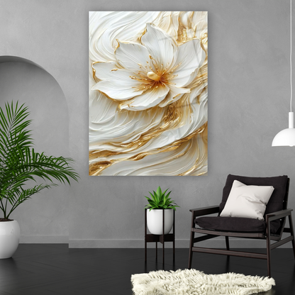 üç boyutlu görünümlü çiçekli temperli cam tablo