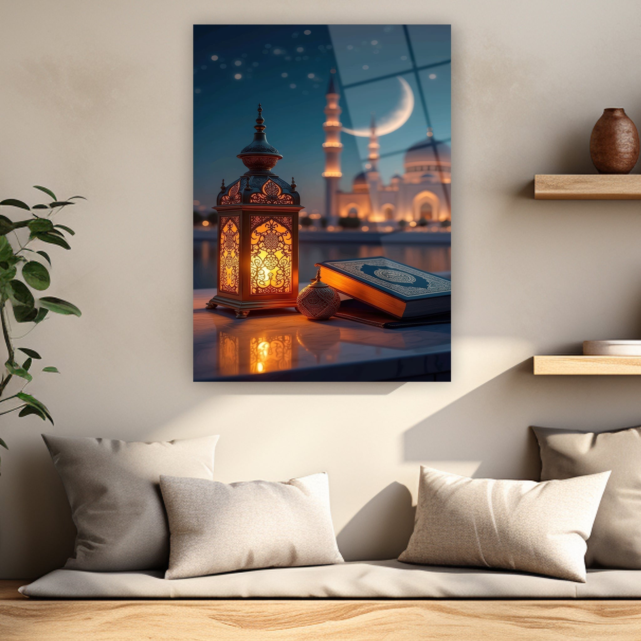 ramazan feneri ve kuran-ı kerim görünümlü manevi poster