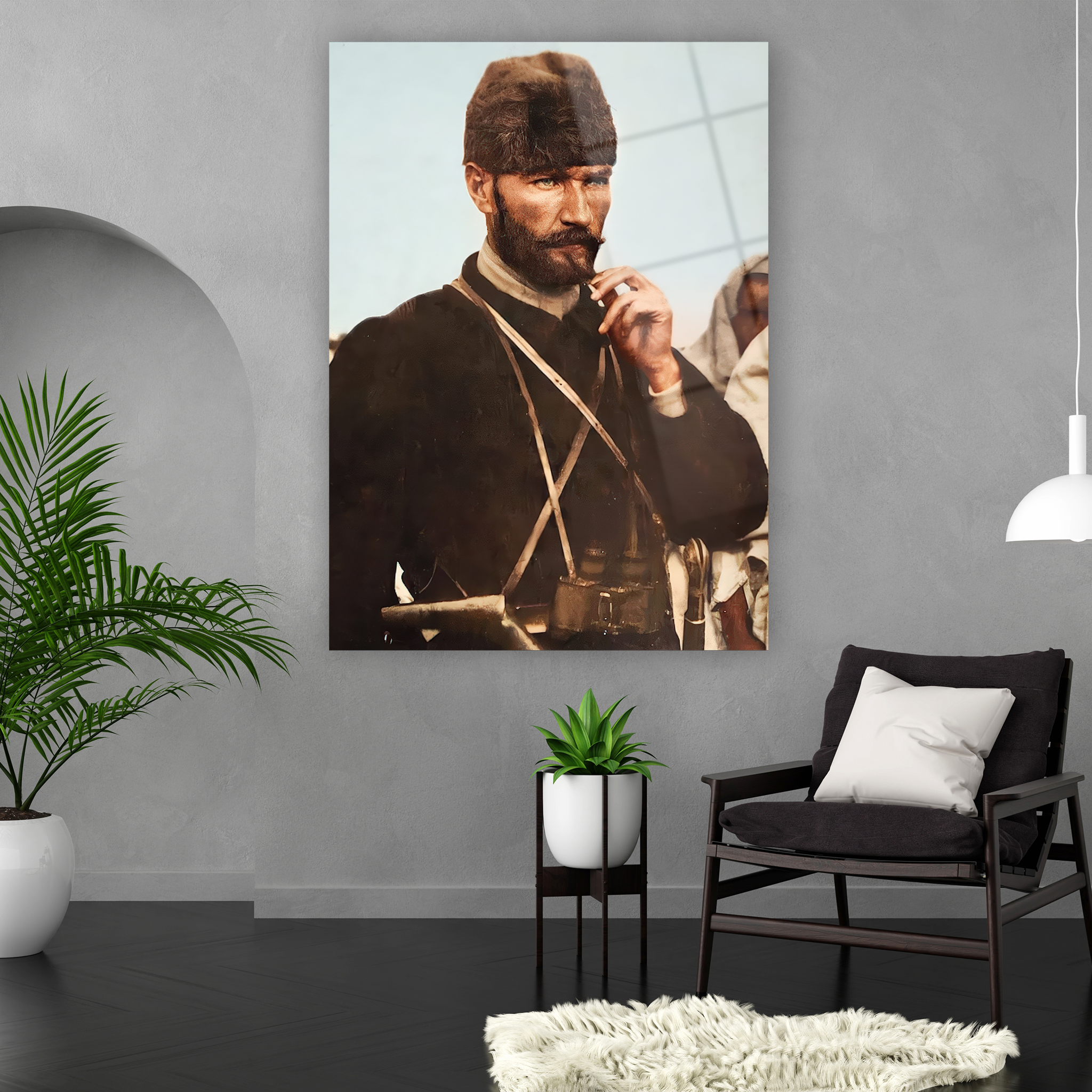 makam odası ofis için karizmatik askeri lider posteri denizli