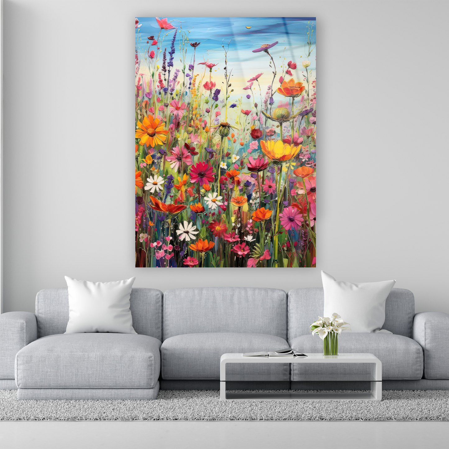 impasto tekniği bahar manzarası poster