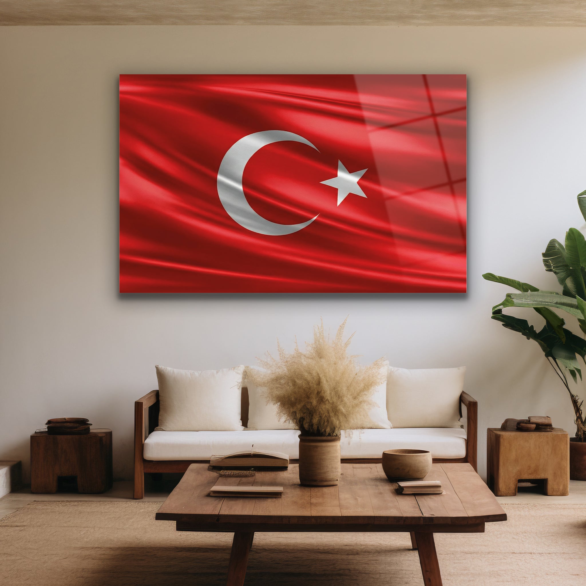 makam odası resmi kurumlar için lüks türk bayrağı sanatı