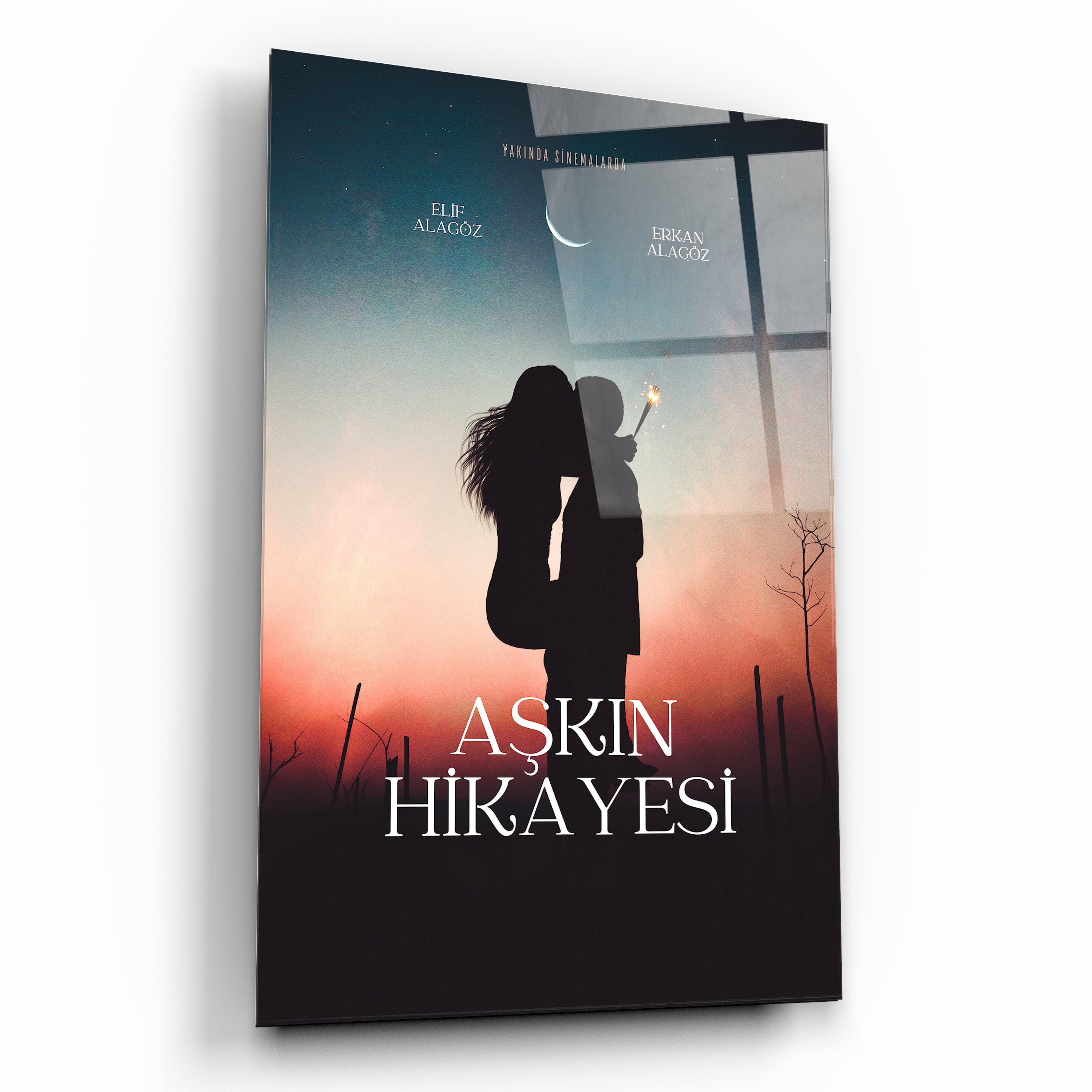 sevgili çiftlere özel cam dekor sevgililer günü hediyesi
