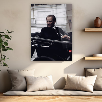 sigara içen atatürk tarihi araba içi fotoğrafı poster