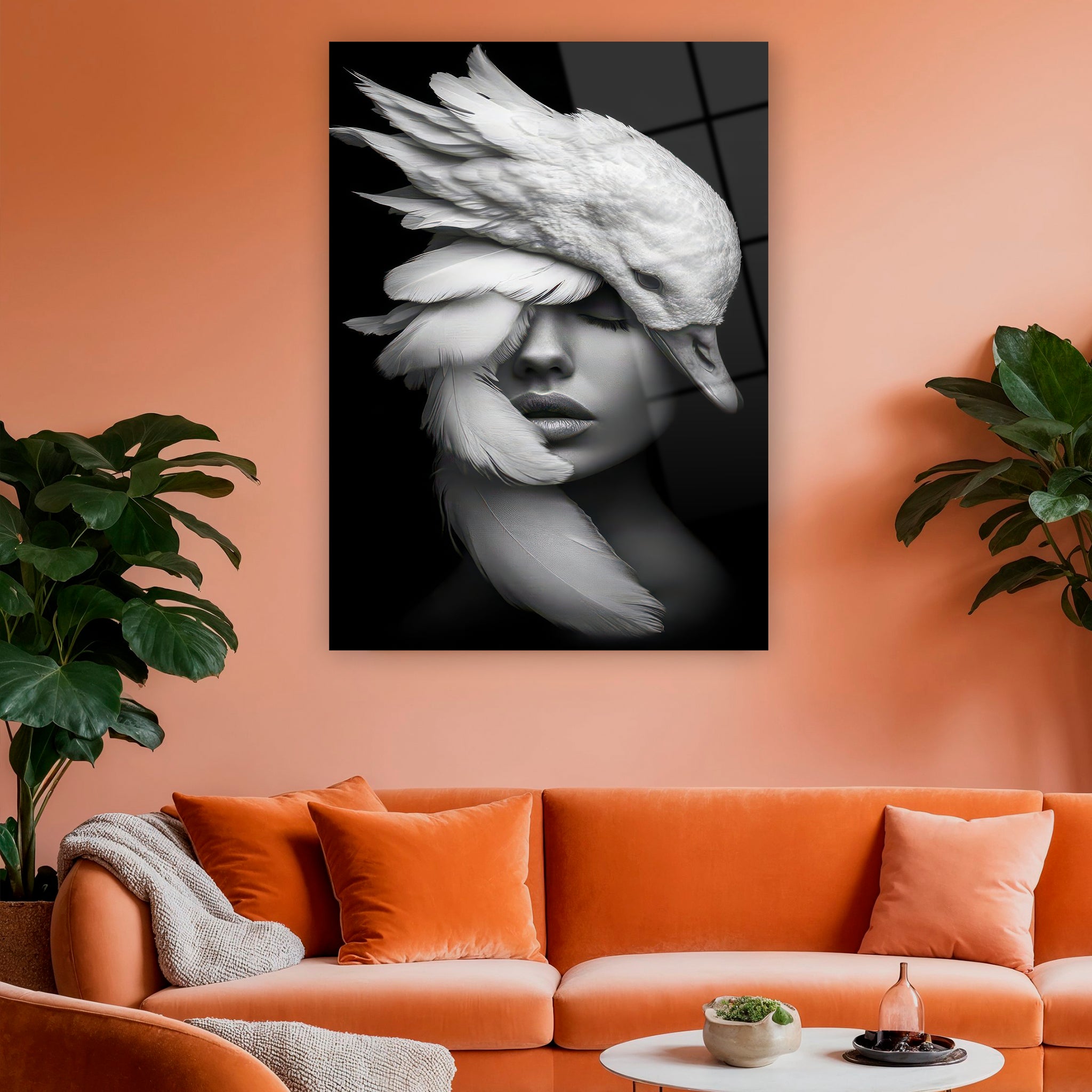 avangart moda fotoğrafı tarzı kuğu posteri