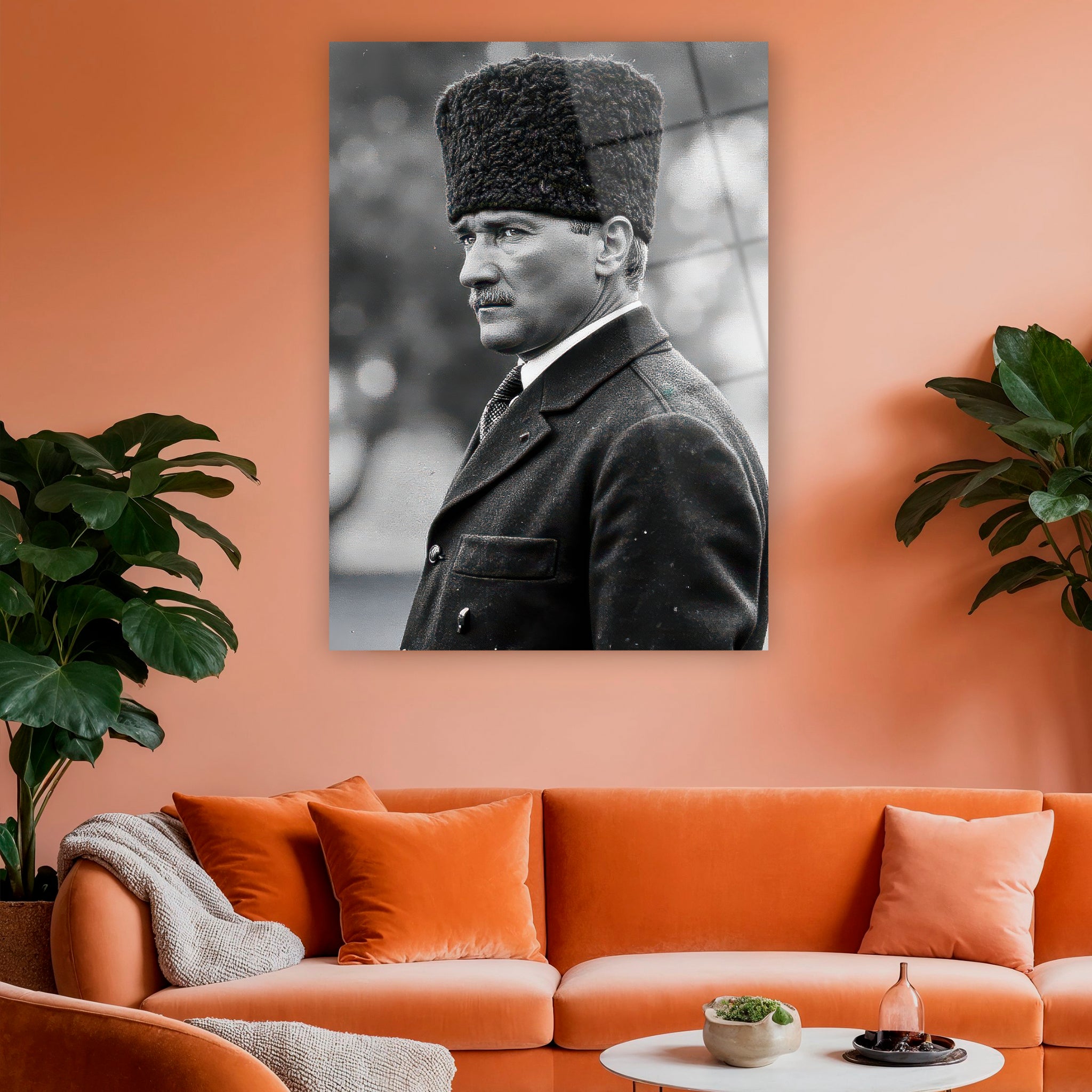 siyah beyaz tarihi atatürk resmi duvar dekoru