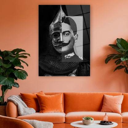 türk hakanı timur miğferli duvar sanatı cam baskı