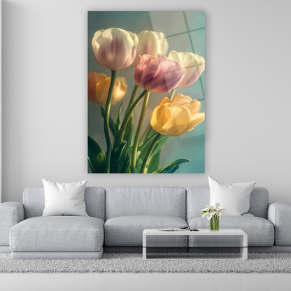 soft pastel tulips floral art print
