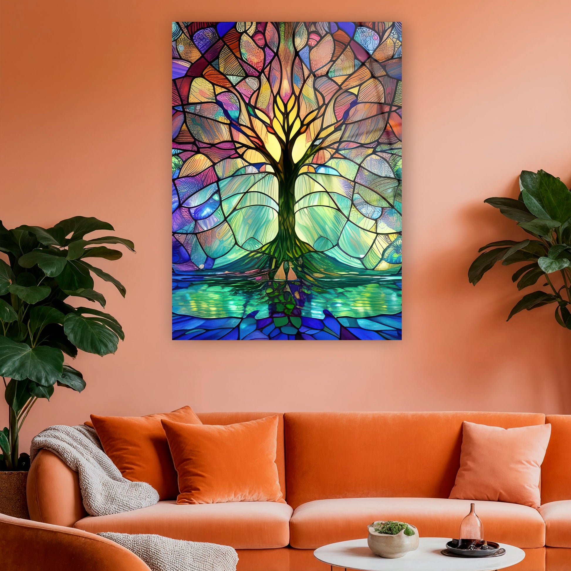 stained glass tree of life poster