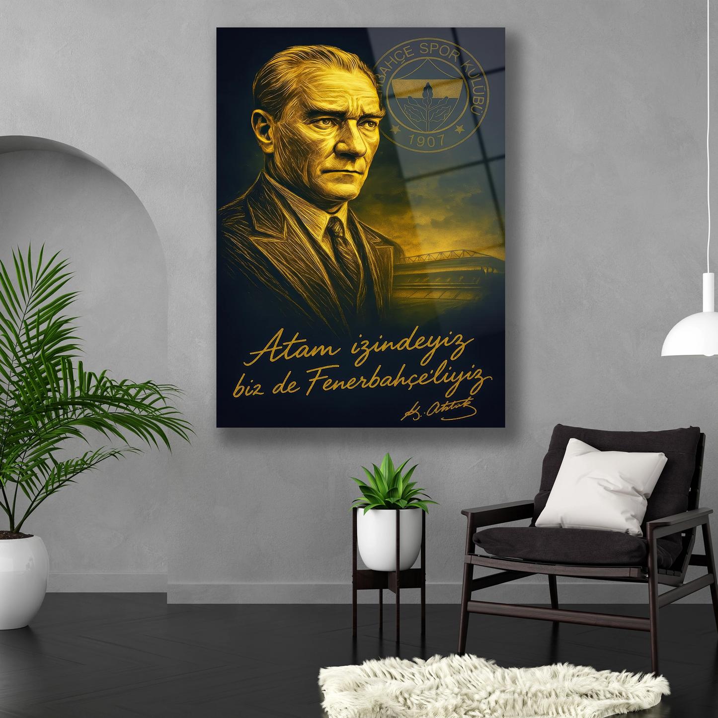 Taraftara Özel Atatürk Cam Tablo Modelleri