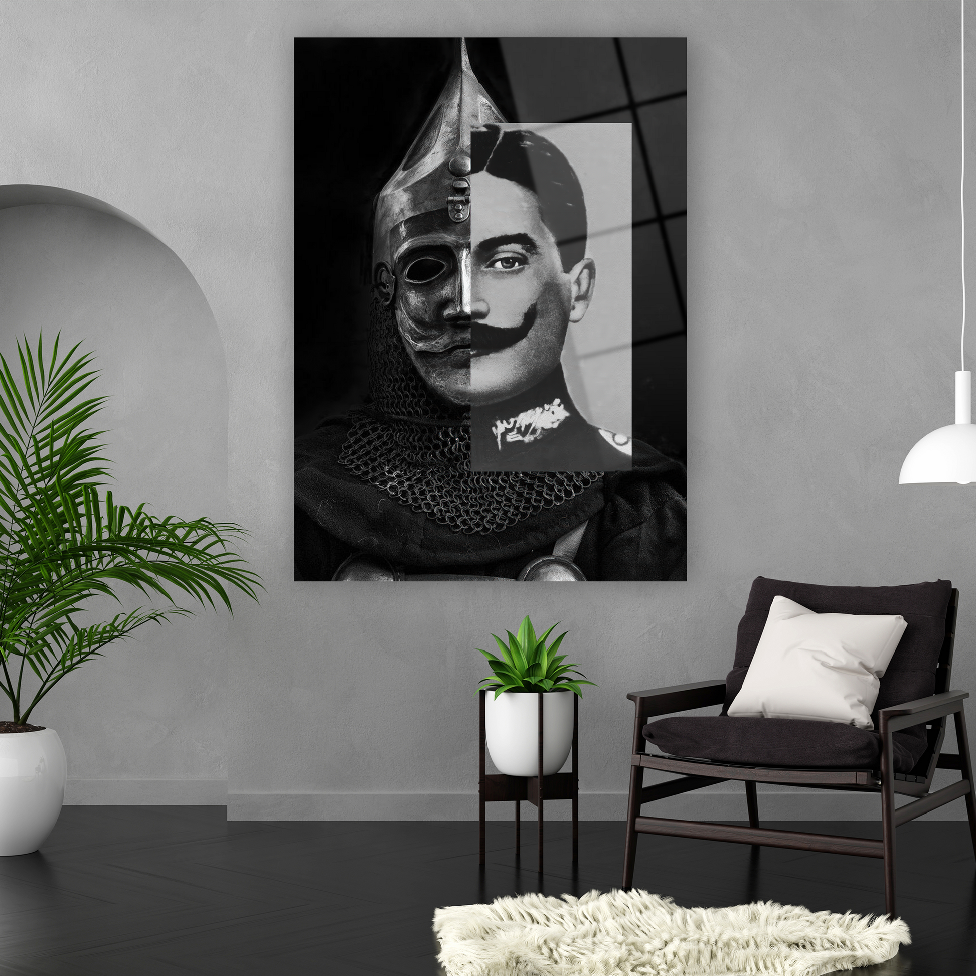 aksak timur savaşçı portresi siyah beyaz dekor