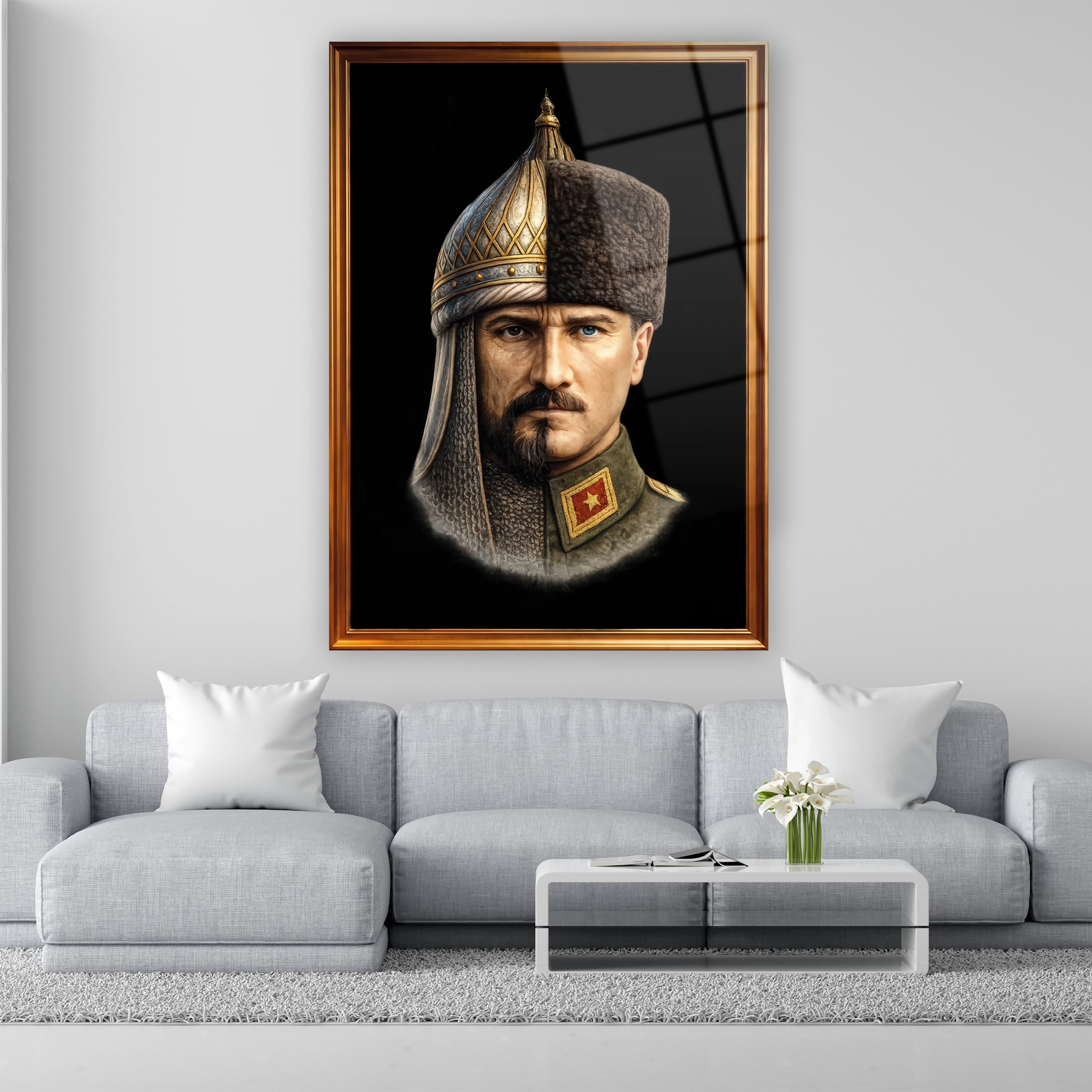 tarihi liderler miğferli alparslan ve kalpaklı mustafa kemal