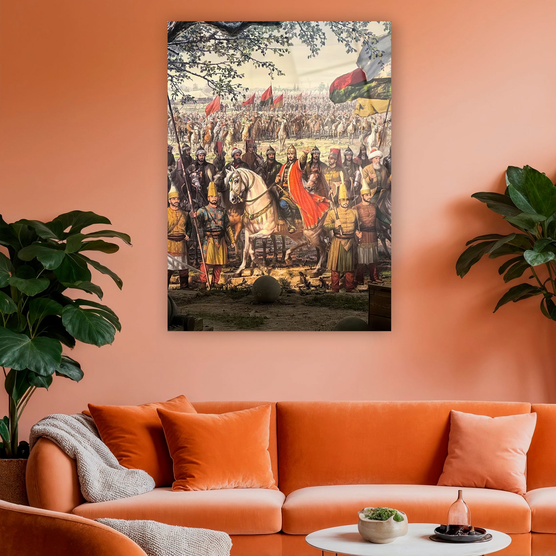 osmanlı ordusu ve padişah savaş sahnesi duvar dekoru
