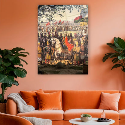 osmanlı ordusu ve padişah savaş sahnesi duvar dekoru