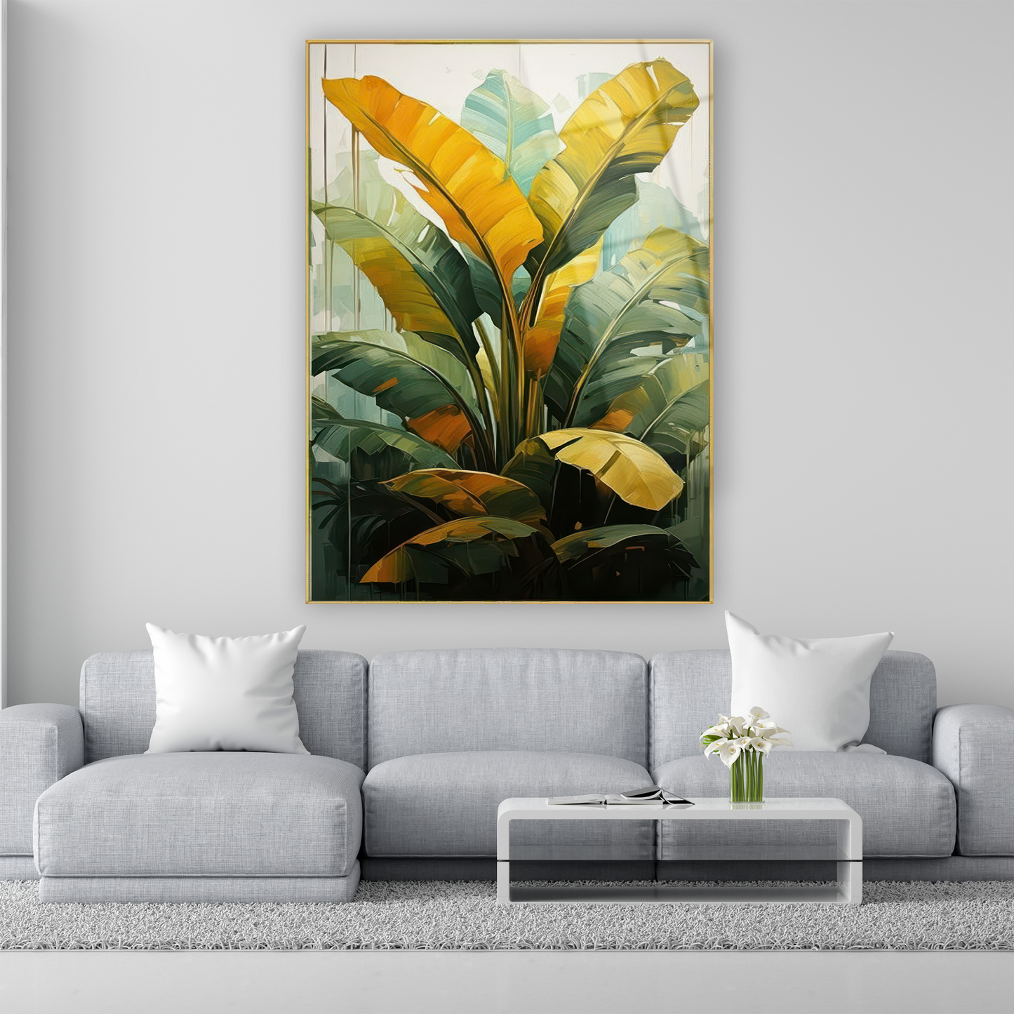 büyük yapraklı egzotik bitki posteri