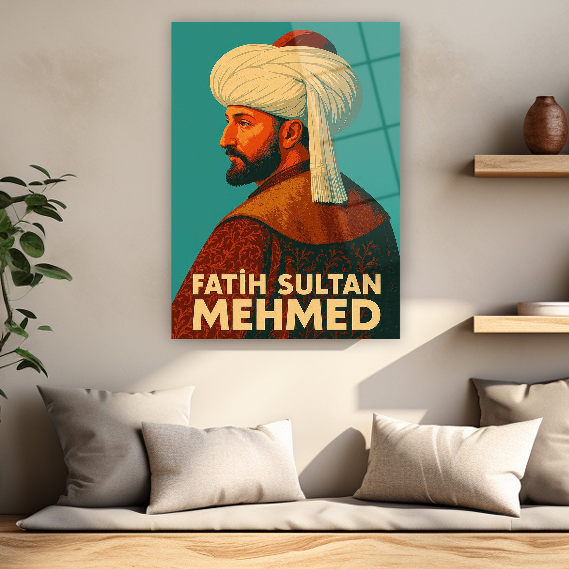pop art stilinde fatih portresi ve tipografi posteri