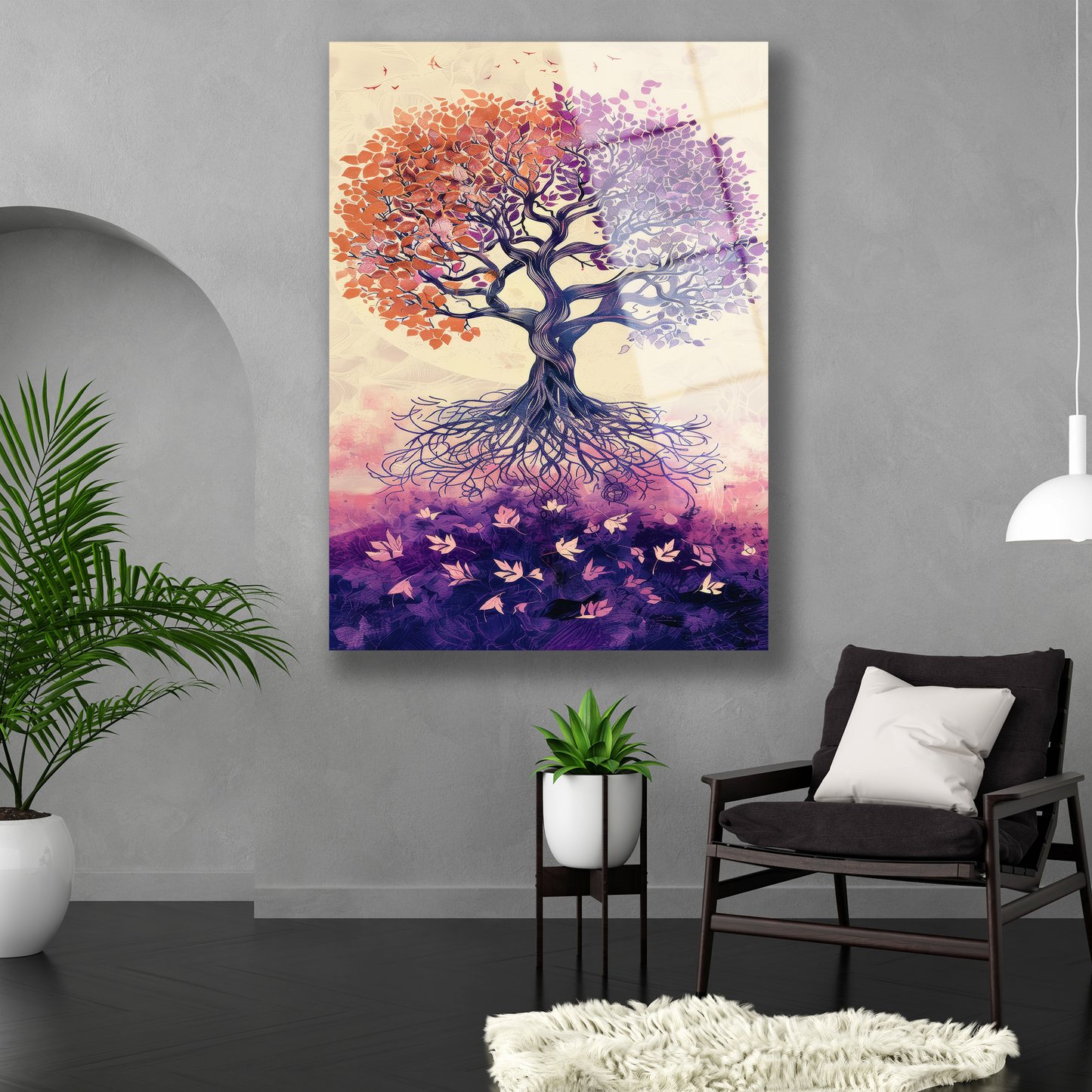 Salon İçin Estetik ve Renkli Doğal Yaşam Temalı Tablo