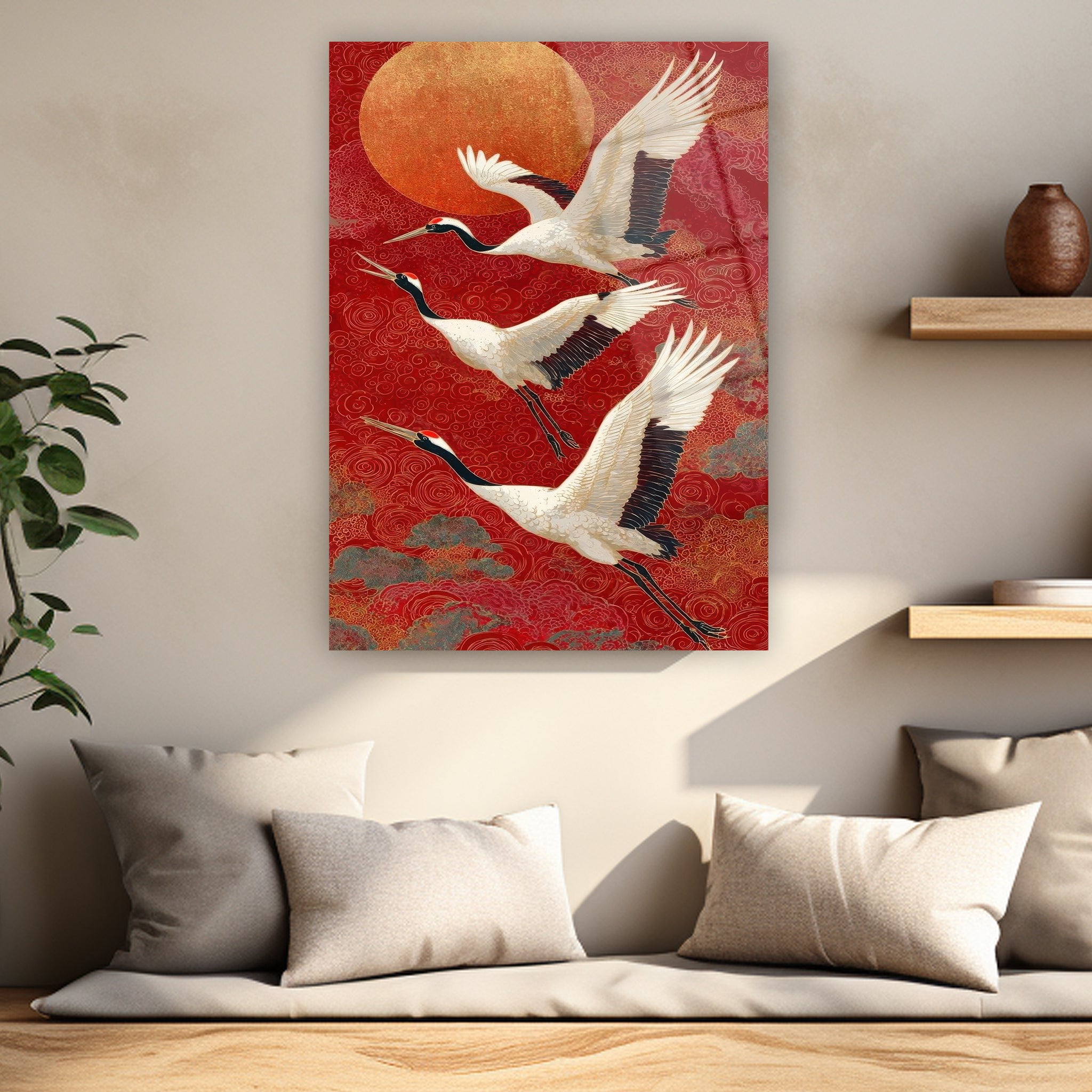 şans ve uzun ömür sembolü turna kuşu posteri