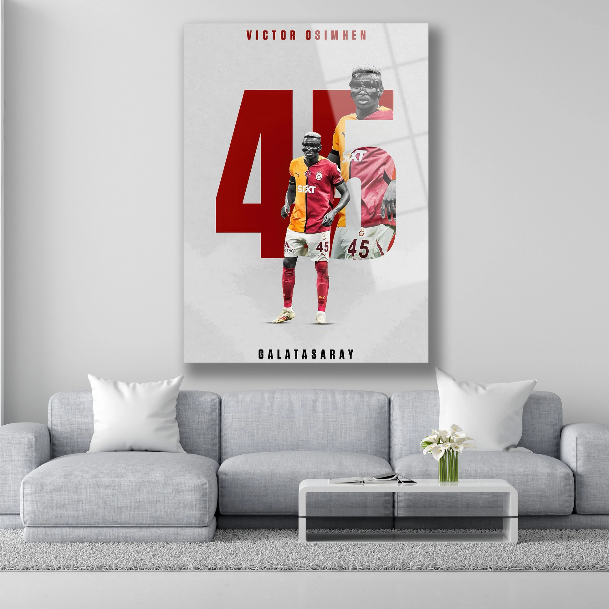 victor osimhen 45 numara galatasaray cam tablo