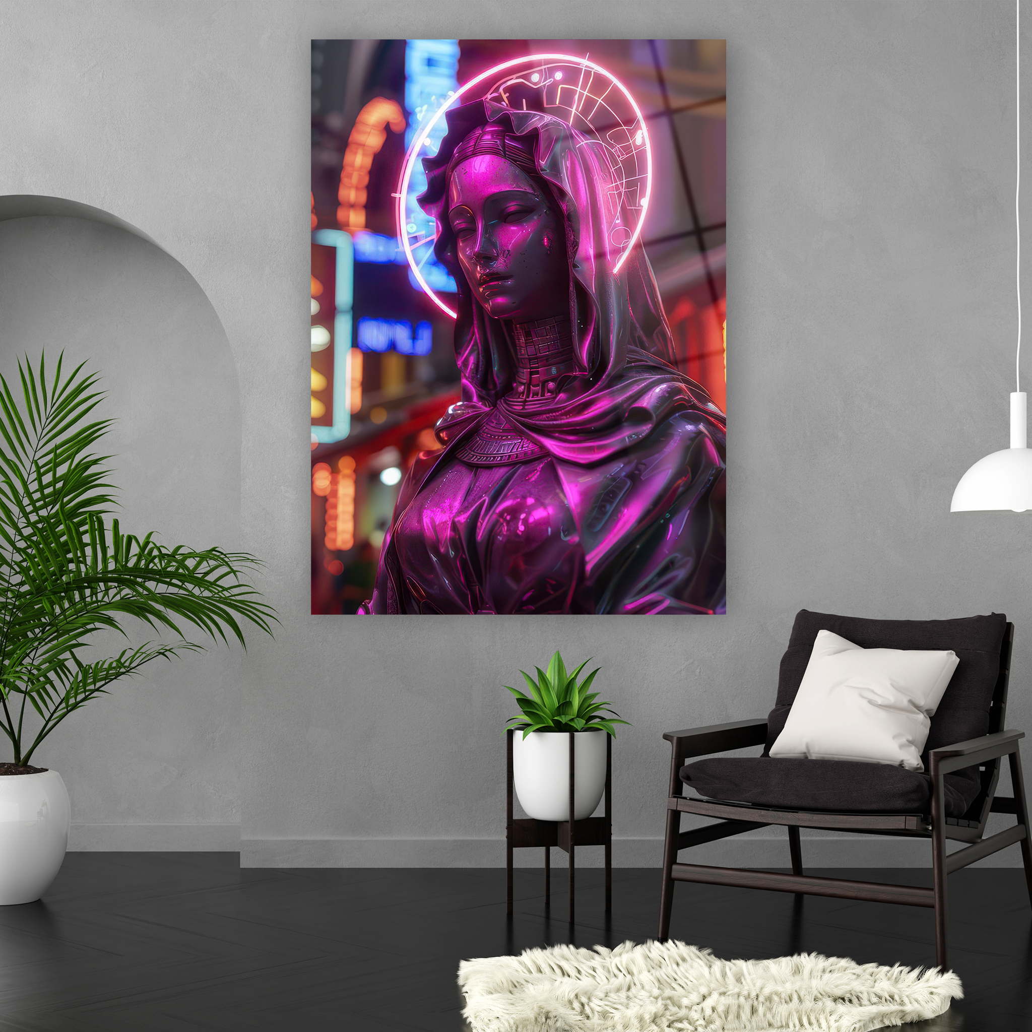 bilim kurgu temalı dini sanat cam baskı