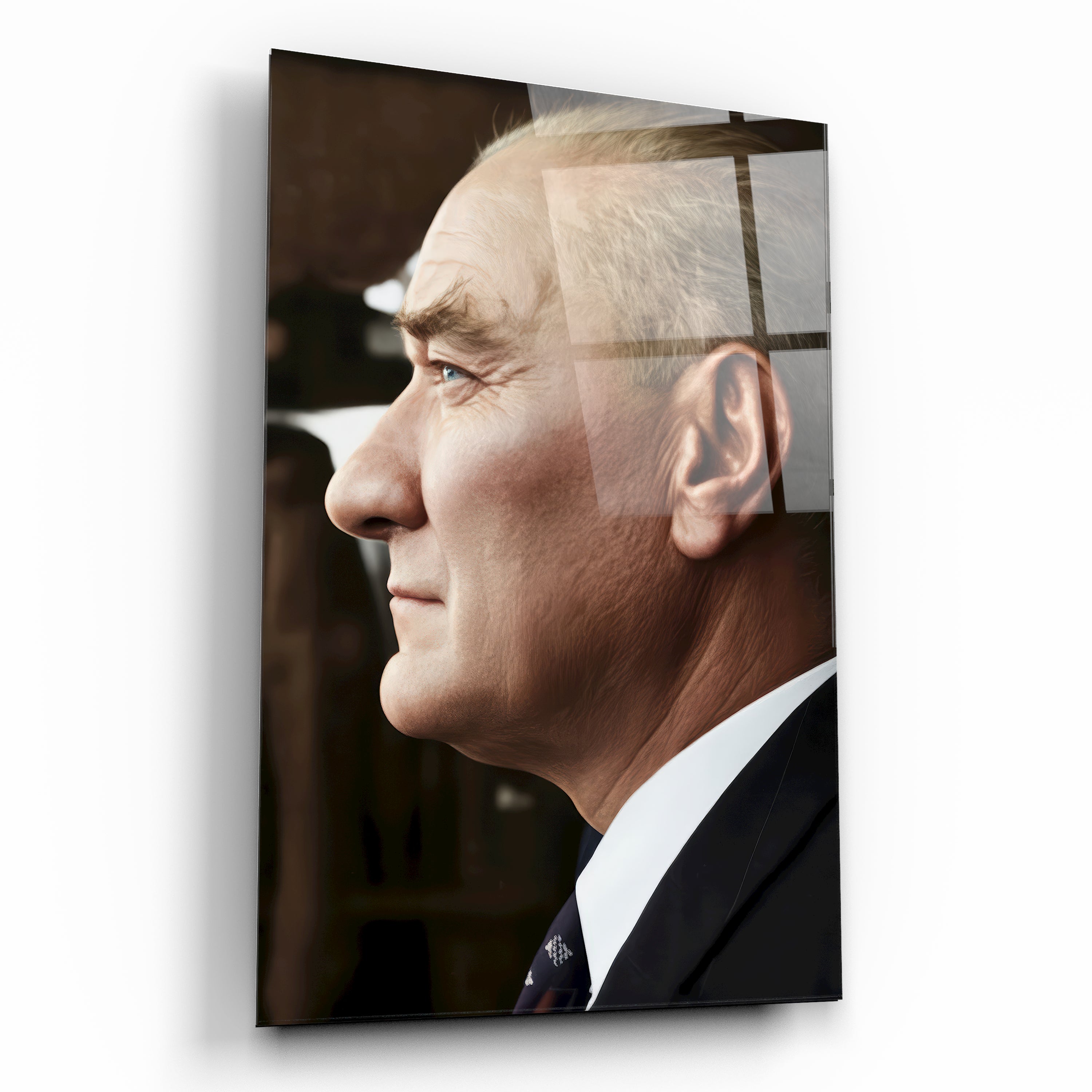 atatürk yan persfektif portresi cam tablo