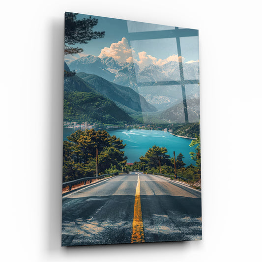 Yol Manzarası Cam Tablo